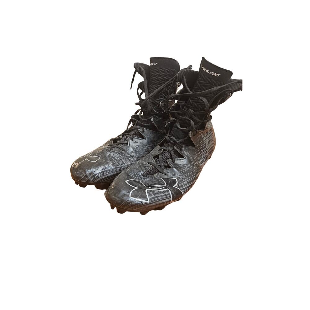Under Armour Men's Size‎ 15 Highlight Football Cleats 1297358-001 Gray Black